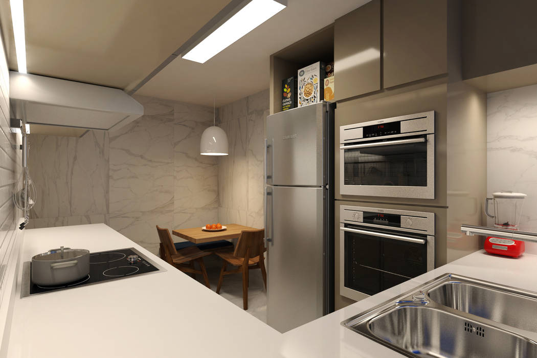 Apartamento Brígida, Atelier C2H.a Atelier C2H.a Cocinas pequeñas