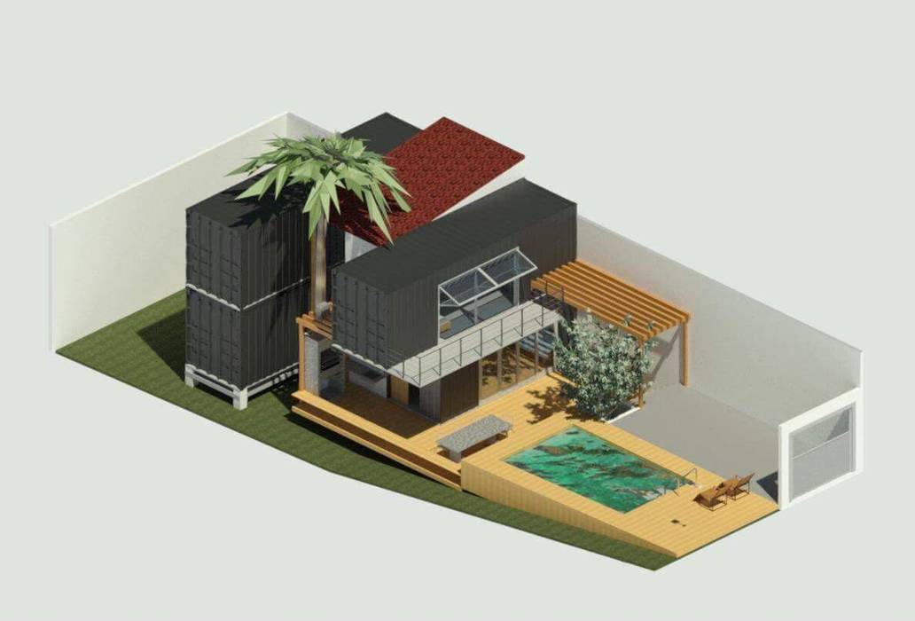 Construção com Conteiner , Oria Arquitetura & Construções Oria Arquitetura & Construções 組合屋 鐵/鋼