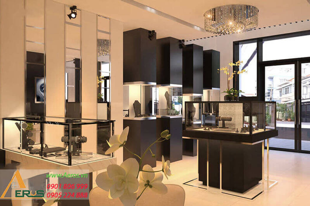 Thiết kế thi công showroom Kim Cương NPJ Jewelry, Gò Vấp, xuongmocso1 xuongmocso1 Commercial spaces Văn phòng & cửa hàng