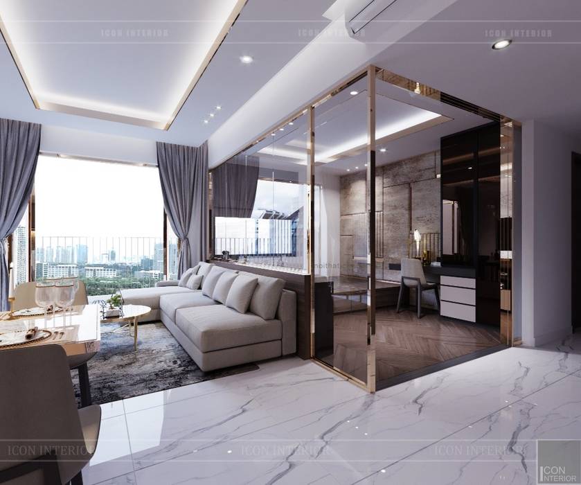 Thiết kế căn hộ Sunrise Cityview - Phong cách hiện đại tiện nghi, ICON INTERIOR ICON INTERIOR Salones de estilo moderno