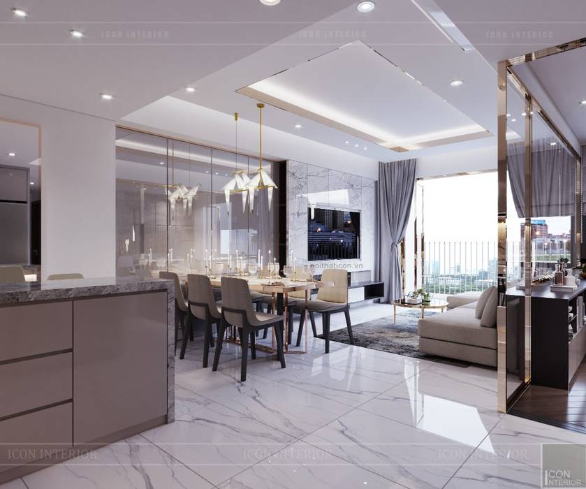 Thiết kế căn hộ Sunrise Cityview - Phong cách hiện đại tiện nghi, ICON INTERIOR ICON INTERIOR Modern dining room