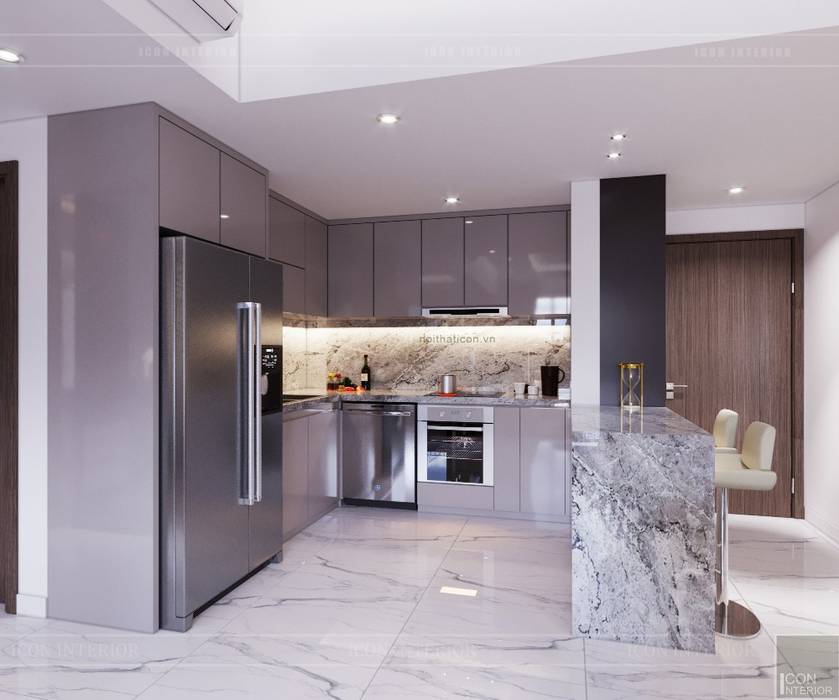 Thiết kế căn hộ Sunrise Cityview - Phong cách hiện đại tiện nghi, ICON INTERIOR ICON INTERIOR Modern kitchen
