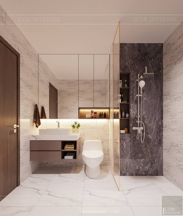Thiết kế căn hộ Sunrise Cityview - Phong cách hiện đại tiện nghi, ICON INTERIOR ICON INTERIOR Modern style bathrooms