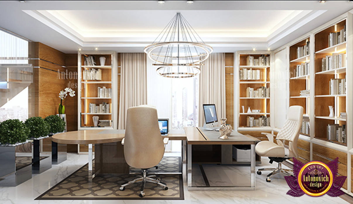 Warm Cozy Work Space Interior, Luxury Antonovich Design Luxury Antonovich Design