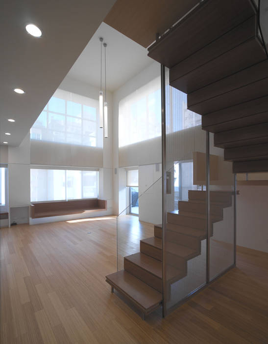 何宅樓梯 Ho Residence Stair, 何侯設計 Ho + Hou Studio Architects 何侯設計 Ho + Hou Studio Architects Escalier
