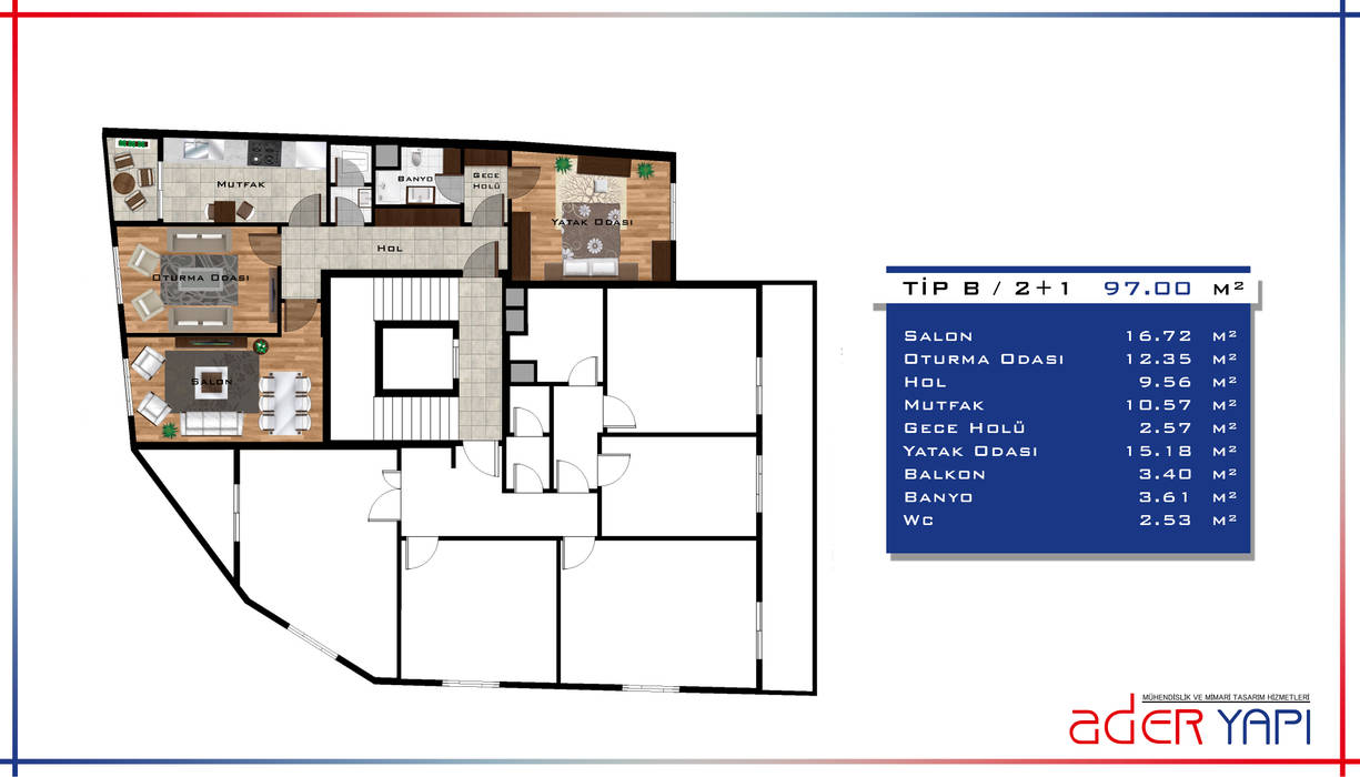 Projelendirme ve 3D plan hazırlaması, AderYapı AderYapı Multi-Family house کنکریٹ