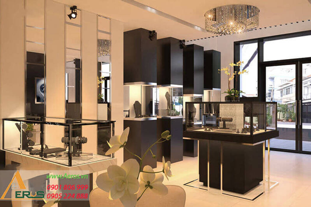 Thiet Ke Thi Cong Showroom Kim Cuong PNJ Jewelry Tai Go Vap, xuongmocso1 xuongmocso1 Commercial spaces Văn phòng & cửa hàng