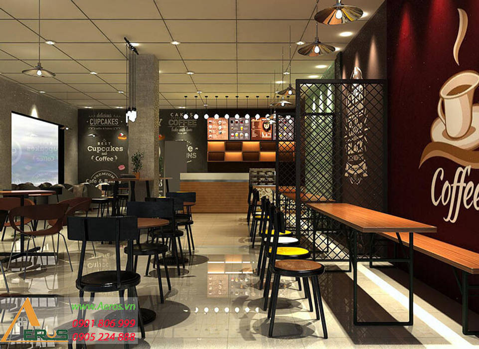 Thiet Ke Thi Cong Quan Cafe Cafe & Bakery Tai Bien Hoa, xuongmocso1 xuongmocso1 Commercial spaces Văn phòng & cửa hàng