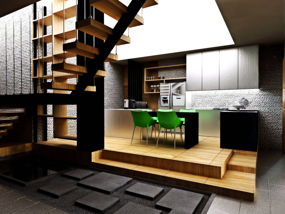 Interior Modern Kontemporer, r.studio r.studio Kitchen units Plywood