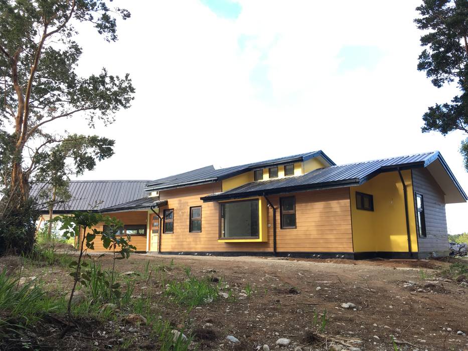 Vista Sur Poniente Nomade Arquitectura y Construcción spa Casas de madera Madera Acabado en madera