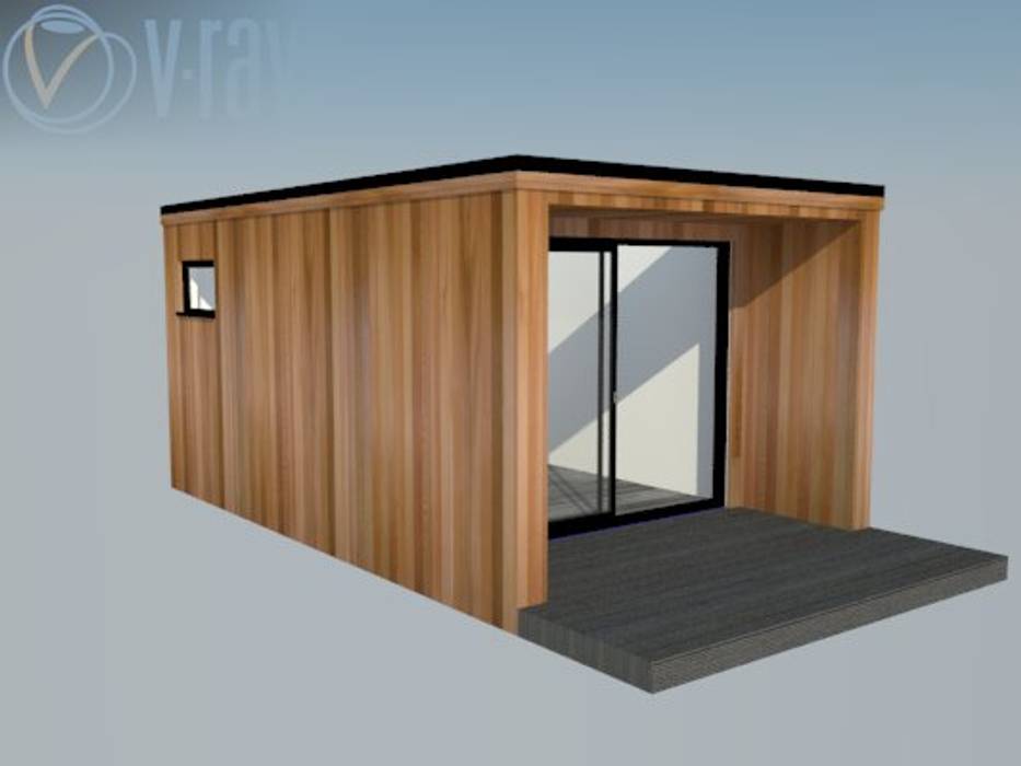 Concave room Modern garden rooms ltd Prefabricated Garage Wood Wood effect