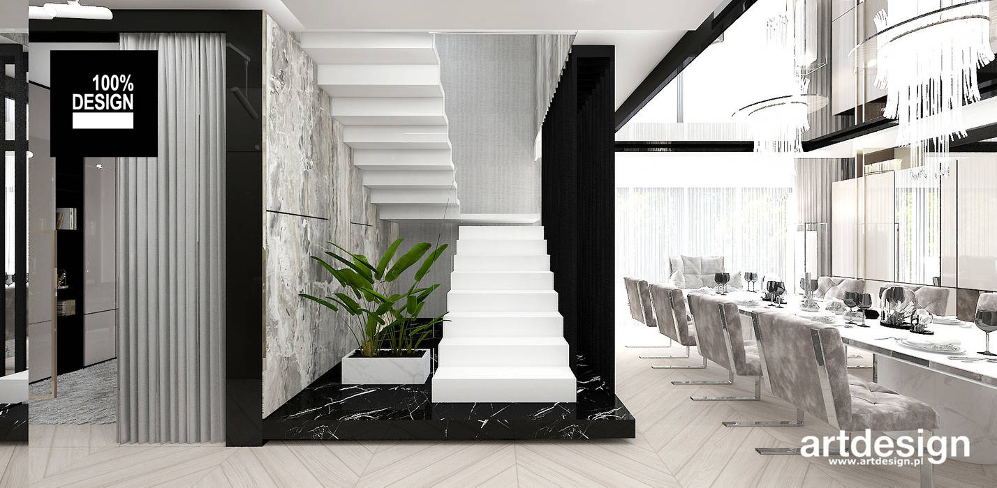 projekt nowoczesnych schodów ARTDESIGN architektura wnętrz Schody