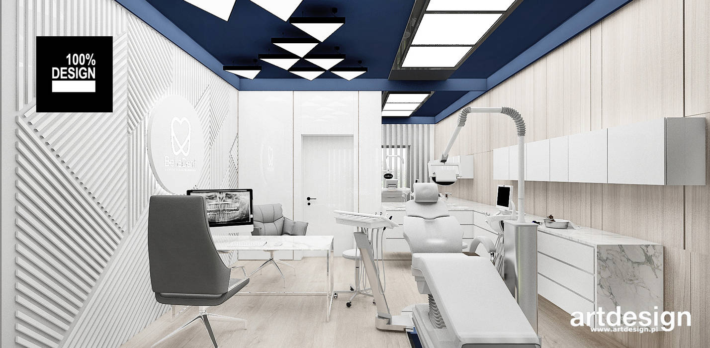 projekt gabinetów stomatologicznych ARTDESIGN architektura wnętrz Powierzchnie handlowe Kliniki