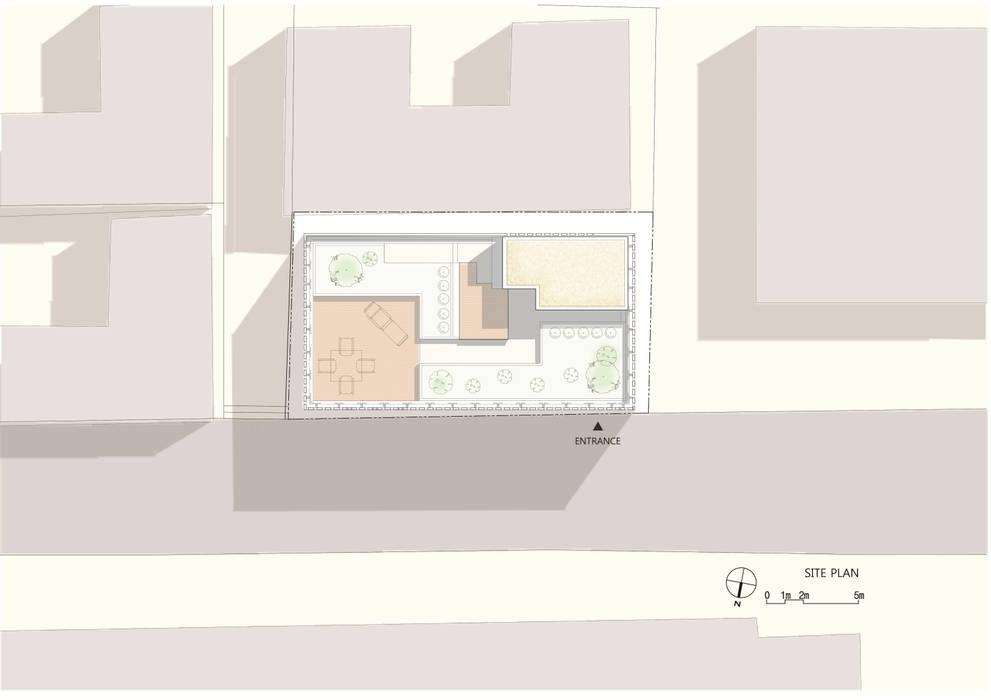 경운동 근린생활시설 - 전망(Brick Mesh), (주)건축사사무소 더함 / ThEPLus Architects: (주)건축사사무소 더함 / ThEPLus Architects의 현대 ,모던
