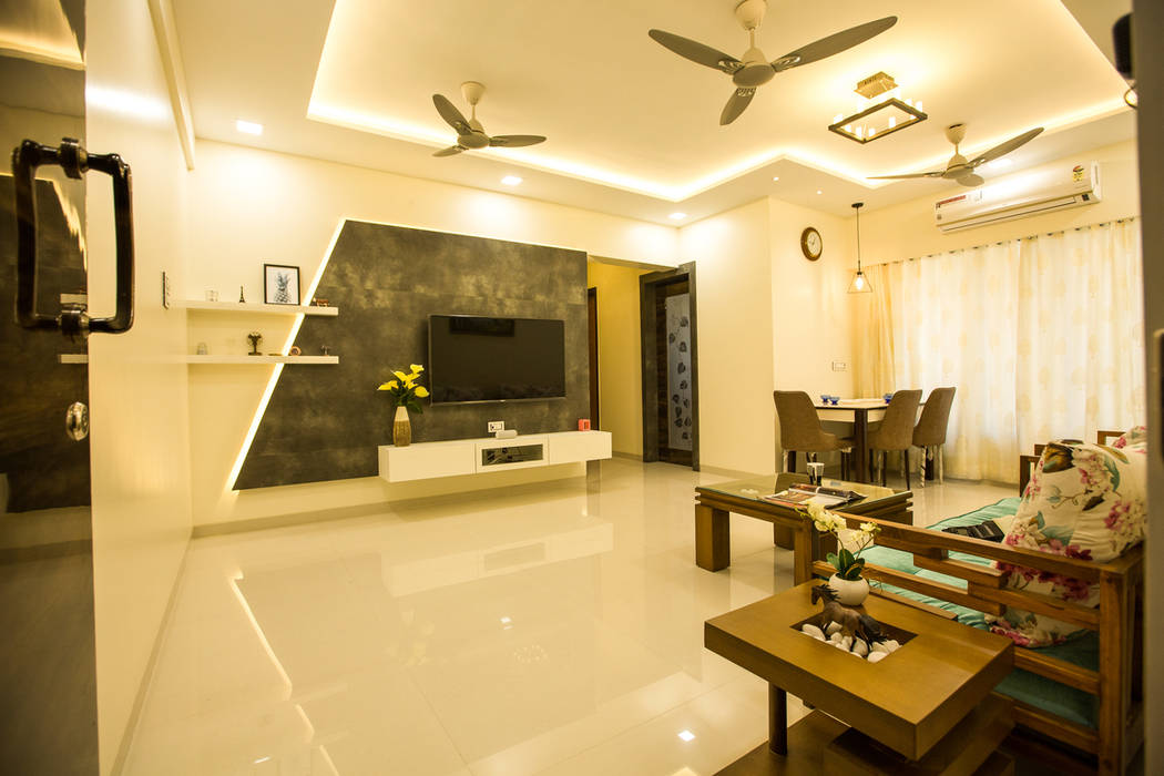 Residence at Borivali, The 7th Corner Interior The 7th Corner Interior Asian style living room