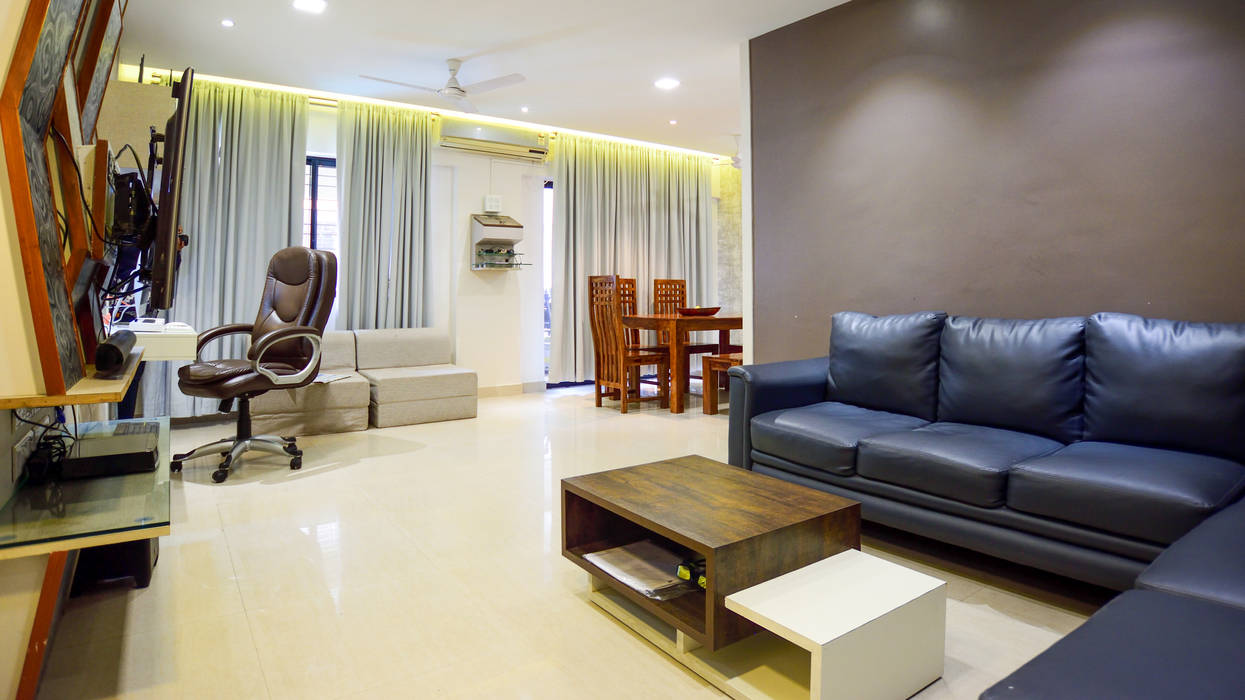 2BHK, Brahma Avenue, Kondhawa, Design Evolution Lab Design Evolution Lab Modern living room