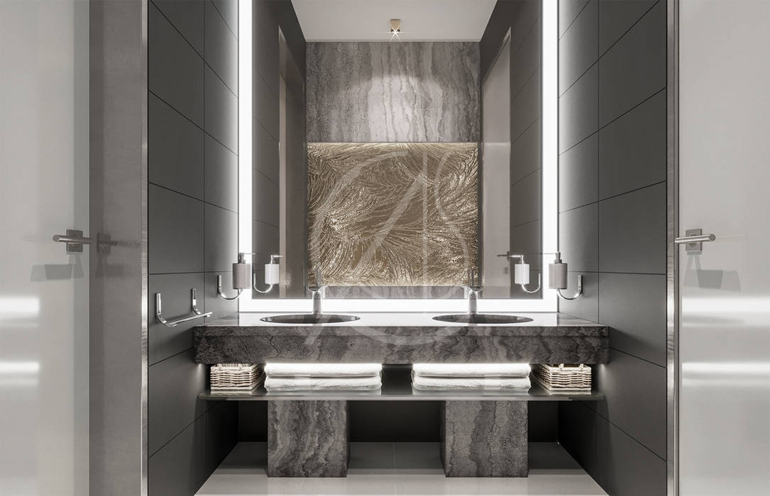 Homify Modern Bathroom Marble Grey Homify