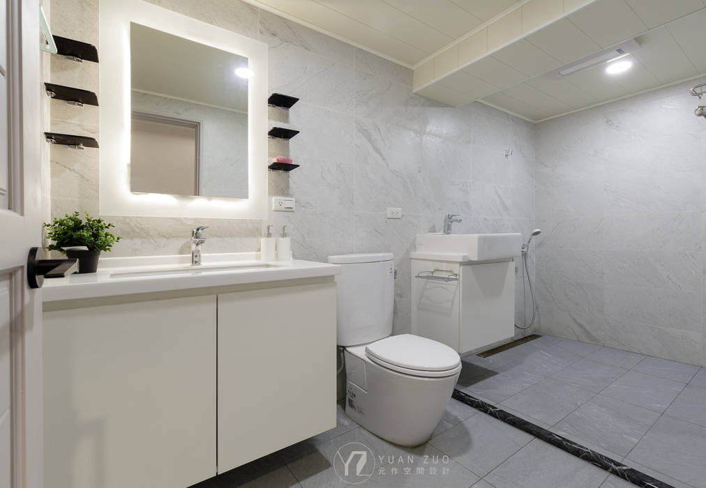 ​WANG House, 元作空間設計 元作空間設計 現代浴室設計點子、靈感&圖片