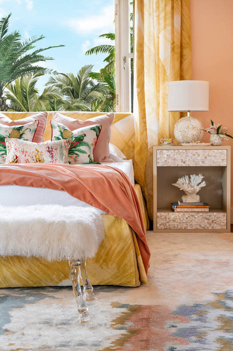 Coral in Bedroom Design Intervention Eclectic style bedroom