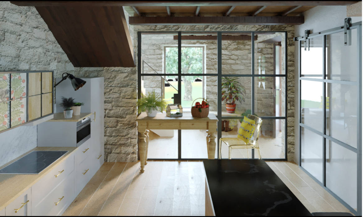 Cocina casa de campo, NRN diseño de interiores NRN diseño de interiores Built-in kitchens