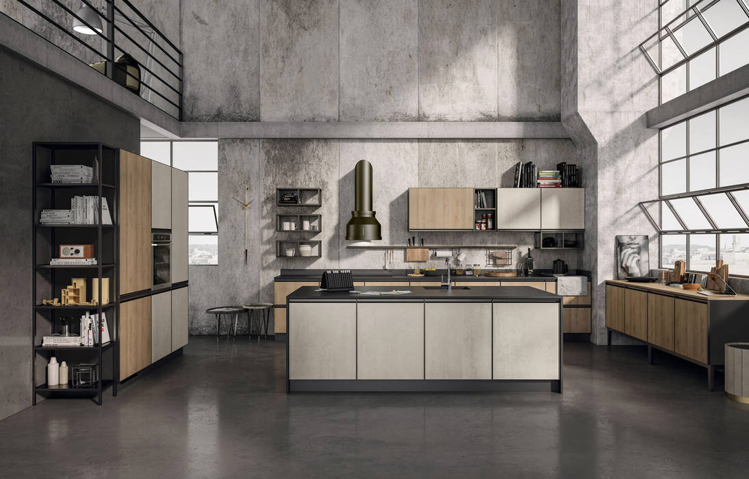 Cucina modulo 01, nuovimondi di Flli Unia snc nuovimondi di Flli Unia snc مطبخ ذو قطع مدمجة