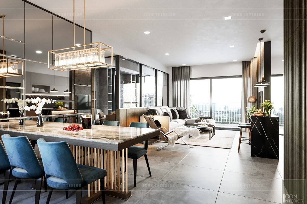 Thiết kế nội thất căn hộ Sunrise Cityview - Phong cách hiện đại sang trọng, ICON INTERIOR ICON INTERIOR Modern dining room