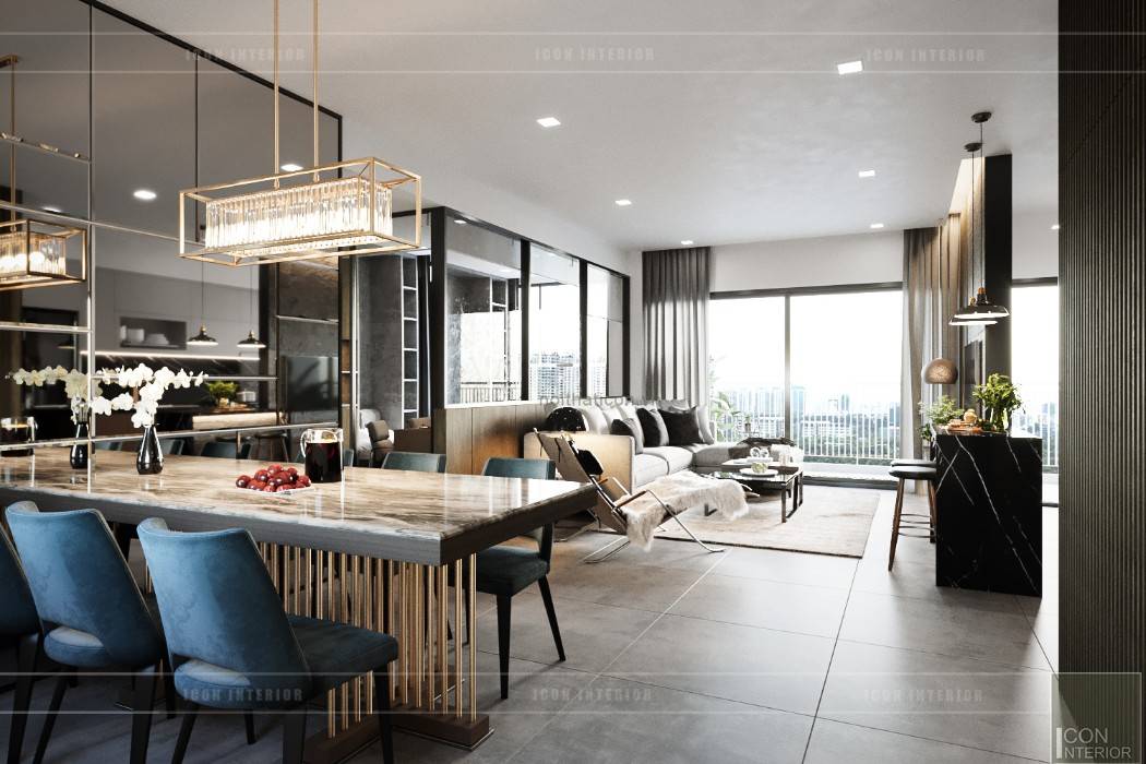 Thiết kế nội thất căn hộ Sunrise Cityview - Phong cách hiện đại sang trọng, ICON INTERIOR ICON INTERIOR Phòng ăn phong cách hiện đại