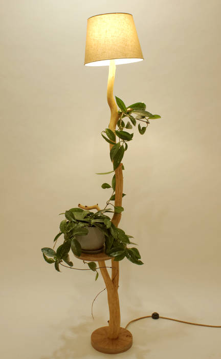Lampa podłogowa, kwietnik, stolik kawowy, lampa z gałęzi Meble Autorskie Jurkowski JadalniaOświetlenie Drewno Beżowy