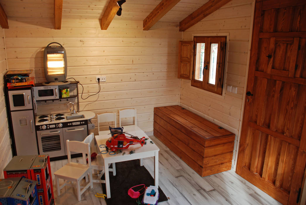 Interior de la casita de madera para niños Construcción de casetas de Madera en Madrid Casas de madera Madera Acabado en madera interiores,vestíbulo,casa de madera,caseta,casita infantil,caseta de jardín