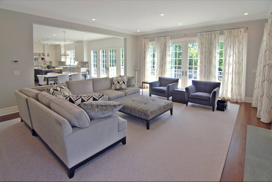 Custom Colonial Home, Scarsdale, NY by DeMotte Architects DeMotte Architects, P.C. Living room