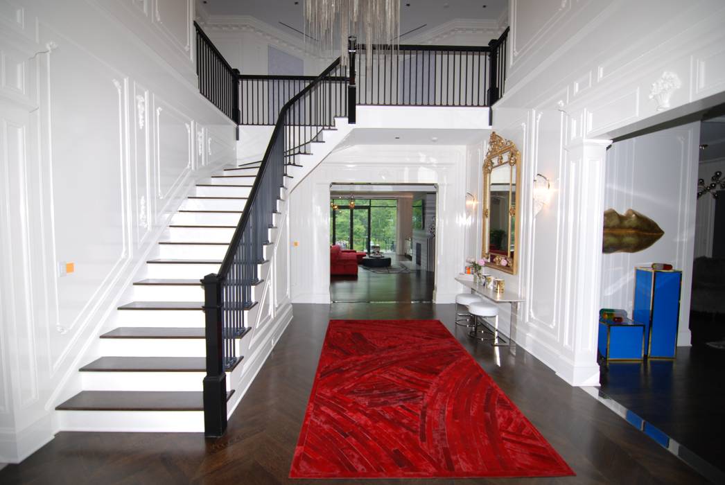 Custom Colonial, Greenwich, CT, DeMotte Architects, P.C. DeMotte Architects, P.C. Pasillos, vestíbulos y escaleras coloniales