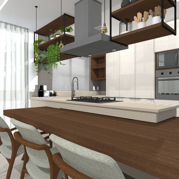 Projeto de Cozinha, Tatiane Dalberto Arquitetura Tatiane Dalberto Arquitetura ห้องครัวขนาดเล็ก