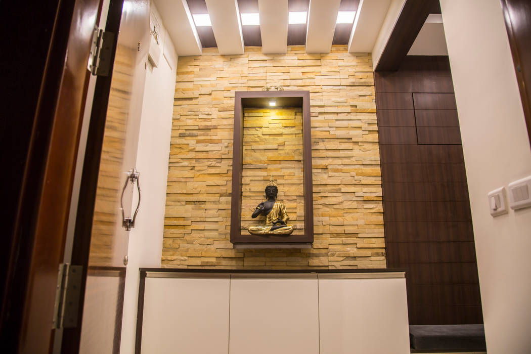 3BHK Contemporary Home, Modulart Modulart Modern corridor, hallway & stairs