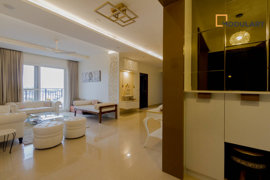 Adarsh Palm Retreat - 3BHK, Modulart Modulart Modern Corridor, Hallway and Staircase