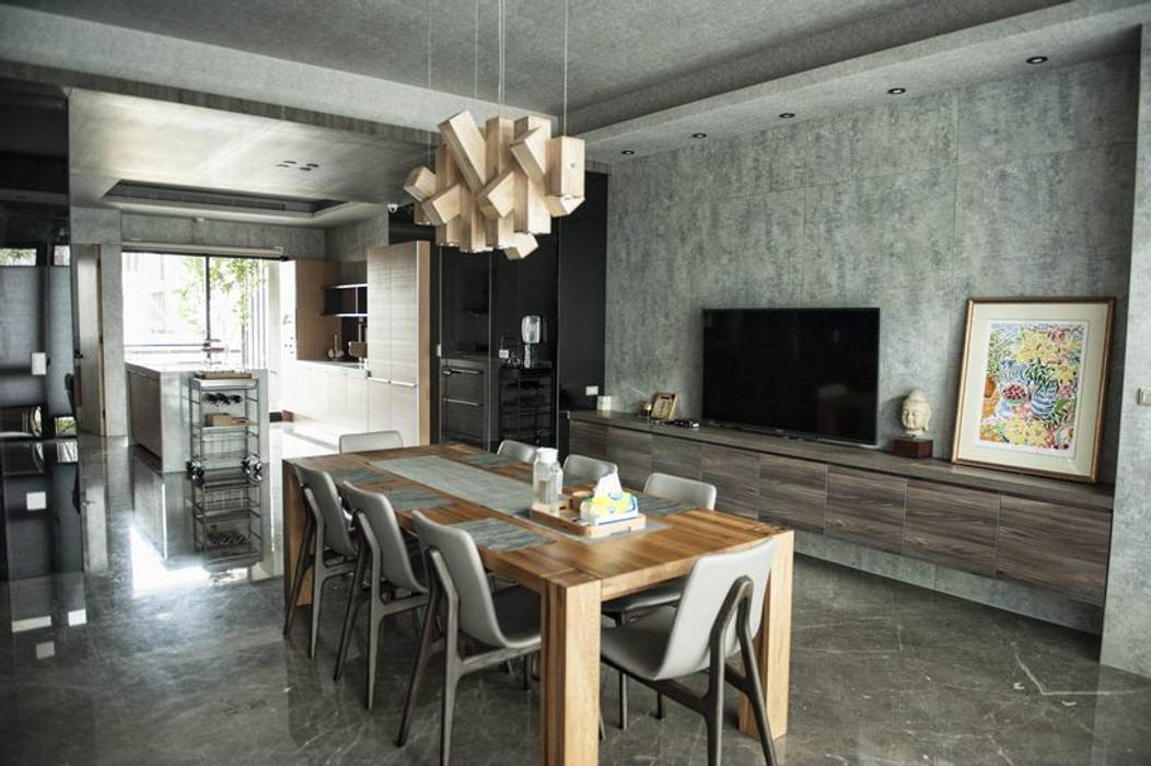 餐廳與廚房相連 勻境設計 Unispace Designs Modern Dining Room