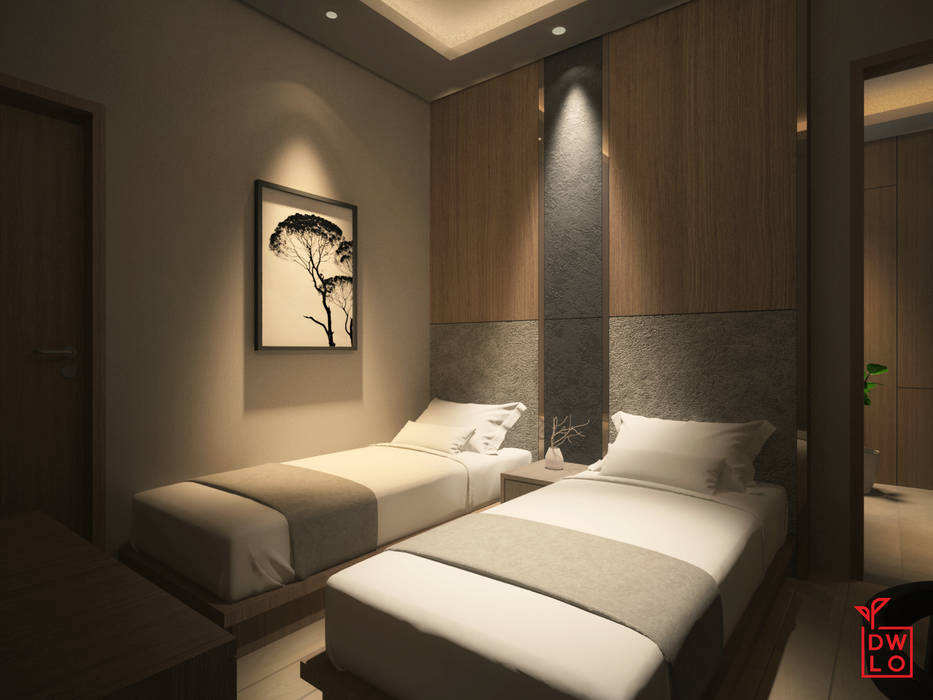 Sangkan Resort Aquapark, Dwello Design Dwello Design Спальня в стиле модерн Фанера