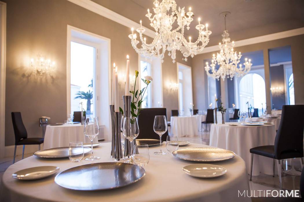 Crystal Chandeliers and Murano Chandeliers for Luxury Hotel in Sanremo, MULTIFORME® lighting MULTIFORME® lighting مساحات تجارية فنادق