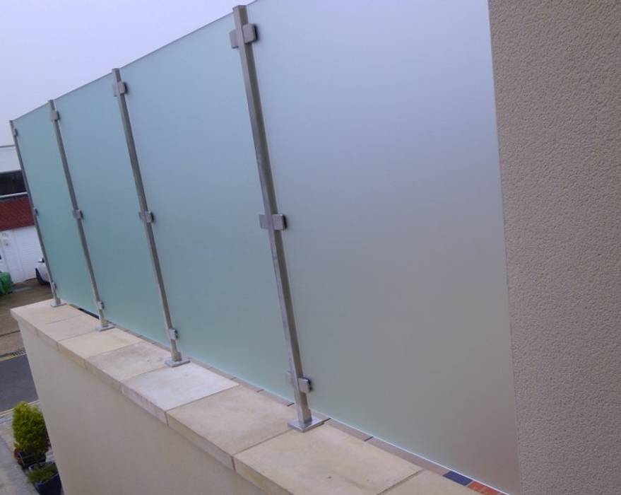 Frosted glass to external balustrading 