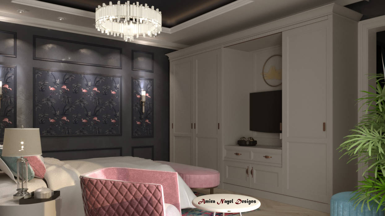 تصميم غرفة نوم رئيسية, AmiraNayelDesigns AmiraNayelDesigns Klasik Yatak Odası