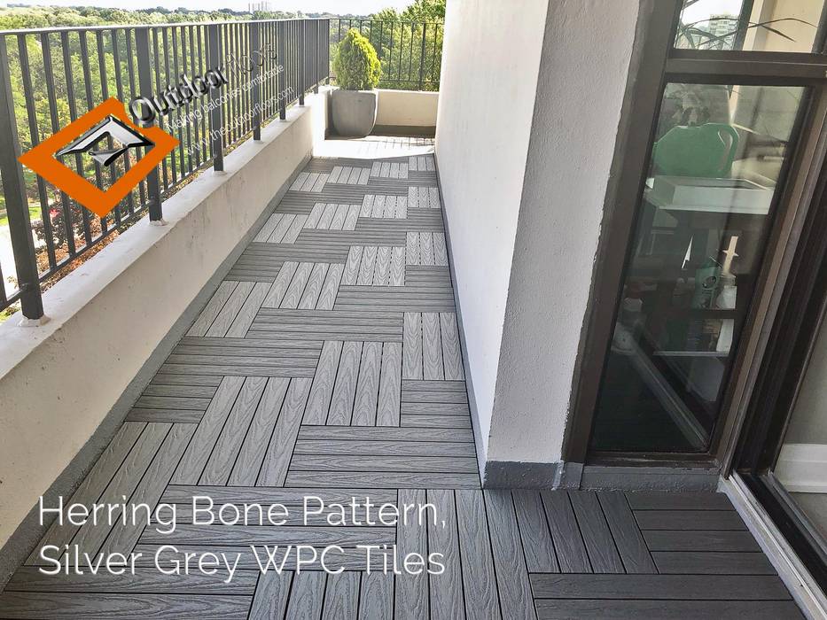 "Silver" Grey 2x1' Balcony Flooring Tiles in Mississauga, Outdoor Floors Toronto Outdoor Floors Toronto Balcony Wood,Rectangle,Floor,Architecture,Flooring,Interior design,Line,Road surface,Urban design,Real estate