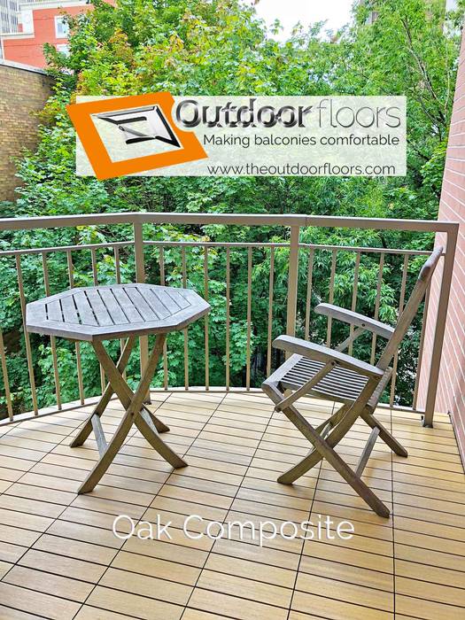 Oak WPC Balcony in Toronto, Outdoor Floors Toronto Outdoor Floors Toronto 발코니 우드 + 플라스틱