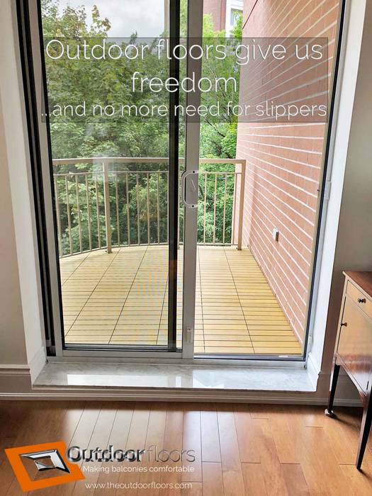 Oak WPC Balcony in Toronto, Outdoor Floors Toronto Outdoor Floors Toronto Balcony Wood-Plastic Composite Property,Window,Building,Fixture,Shade,Wood,Interior design,Rectangle,Flooring,Floor