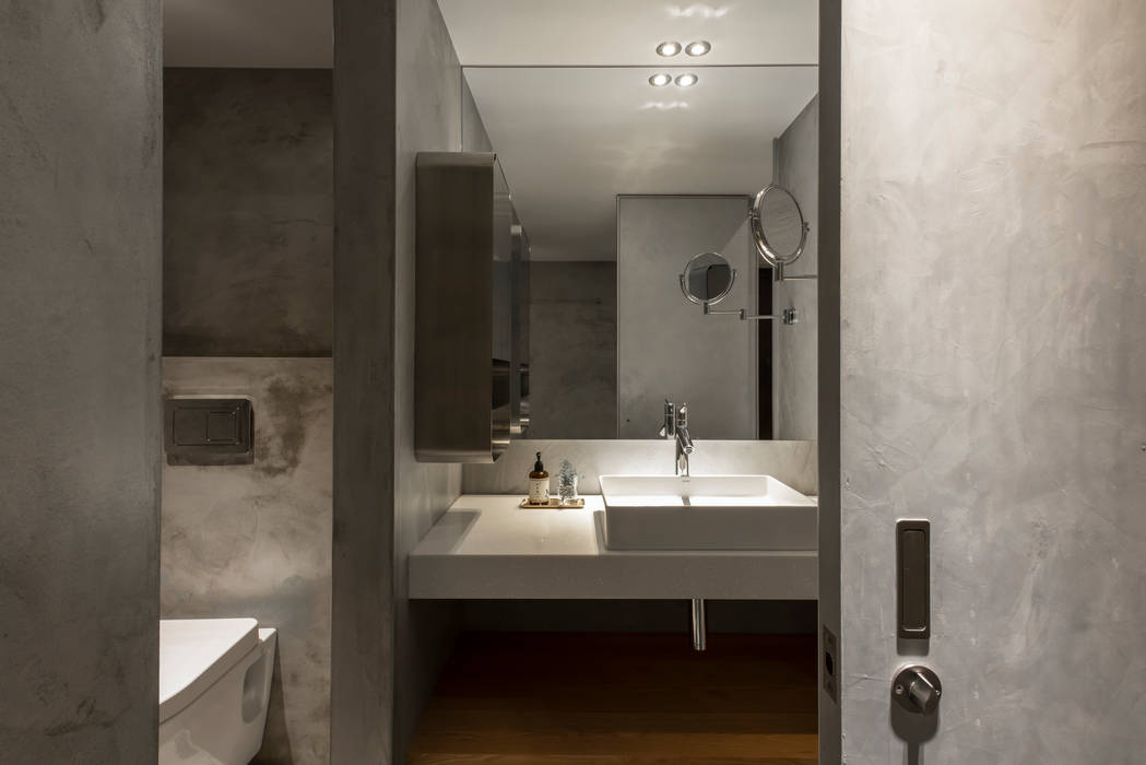 bathroom 湜湜空間設計 Eclectic style bathroom Concrete