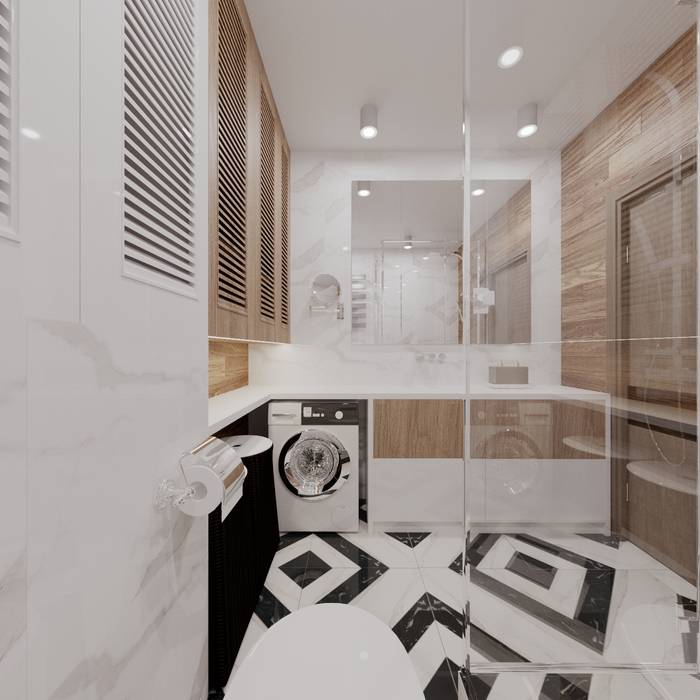 Проект ЖК на Типанова 26, EM design EM design Industrial style bathroom Wood Wood effect
