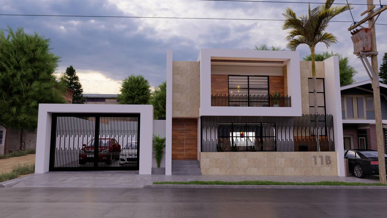 Fachada frontal Zayas Group Casas unifamiliares fachada