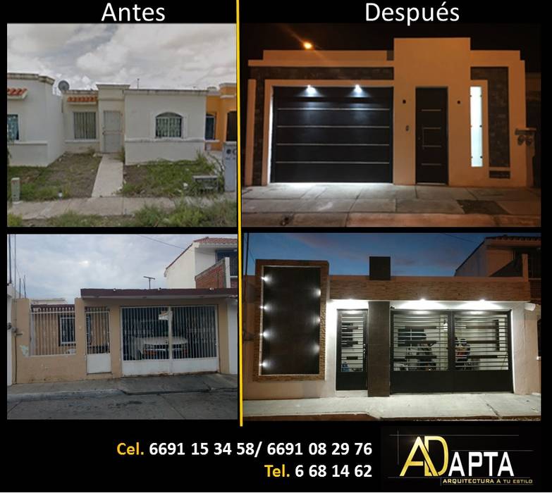 Remodelacion Fachadas , ADapta - Arquitectos Mazatlan ADapta - Arquitectos Mazatlan Nhà nhỏ gốm sứ