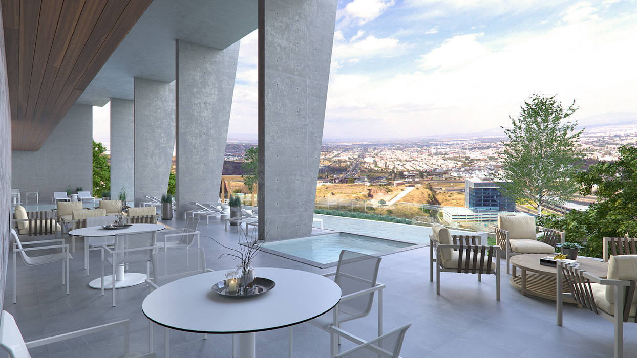 POSTAL, Querétaro, MX, VillaSi Construcciones VillaSi Construcciones Modern balcony, veranda & terrace