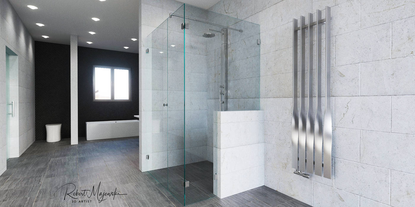 Bathroom, 3D Studio & Design | Arquitectura | Desenho | Render 3D Studio & Design | Arquitectura | Desenho | Render Kamar Mandi Modern