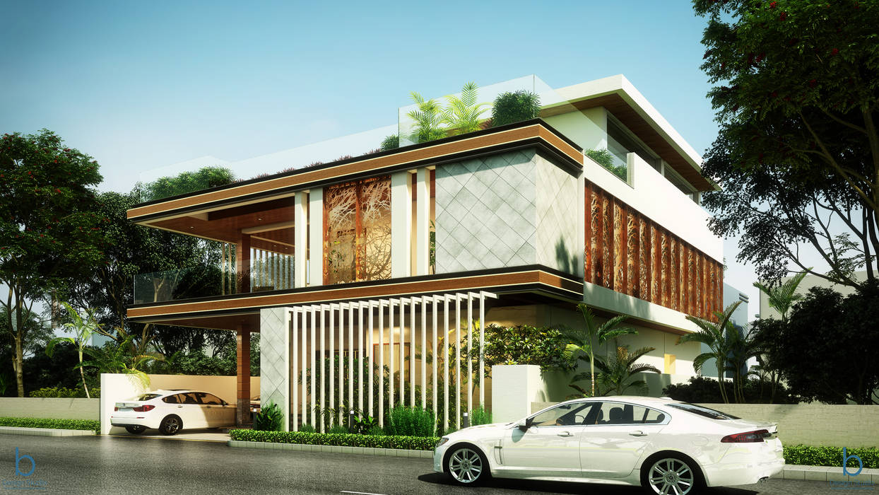 House@vijaywada, B Design Studio B Design Studio Villas Tire,Wheel,Automotive parking light,Car,Land vehicle,Building,Sky,Plant,Vehicle,Automotive tail & brake light