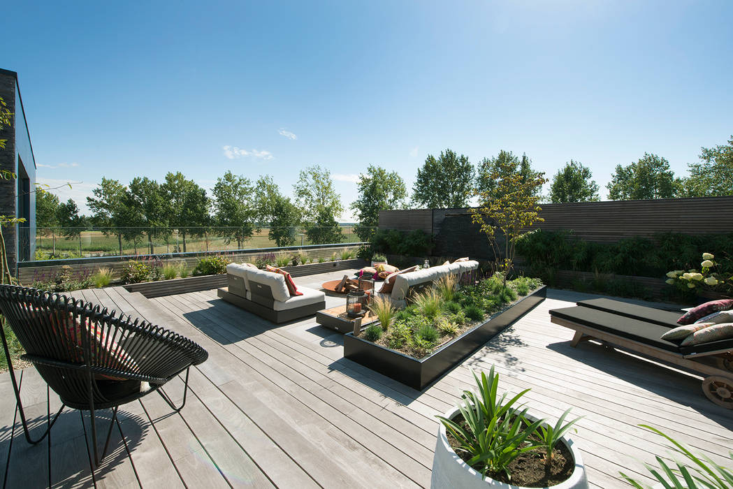 Ontwerp dakterras Knokke, Studio REDD exclusieve tuinen Studio REDD exclusieve tuinen Roof terrace Wood Wood effect